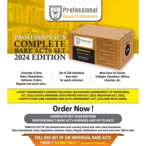 Professional’s Complete Bare Acts (Set Of 336 Bare Acts) 2024 Edition